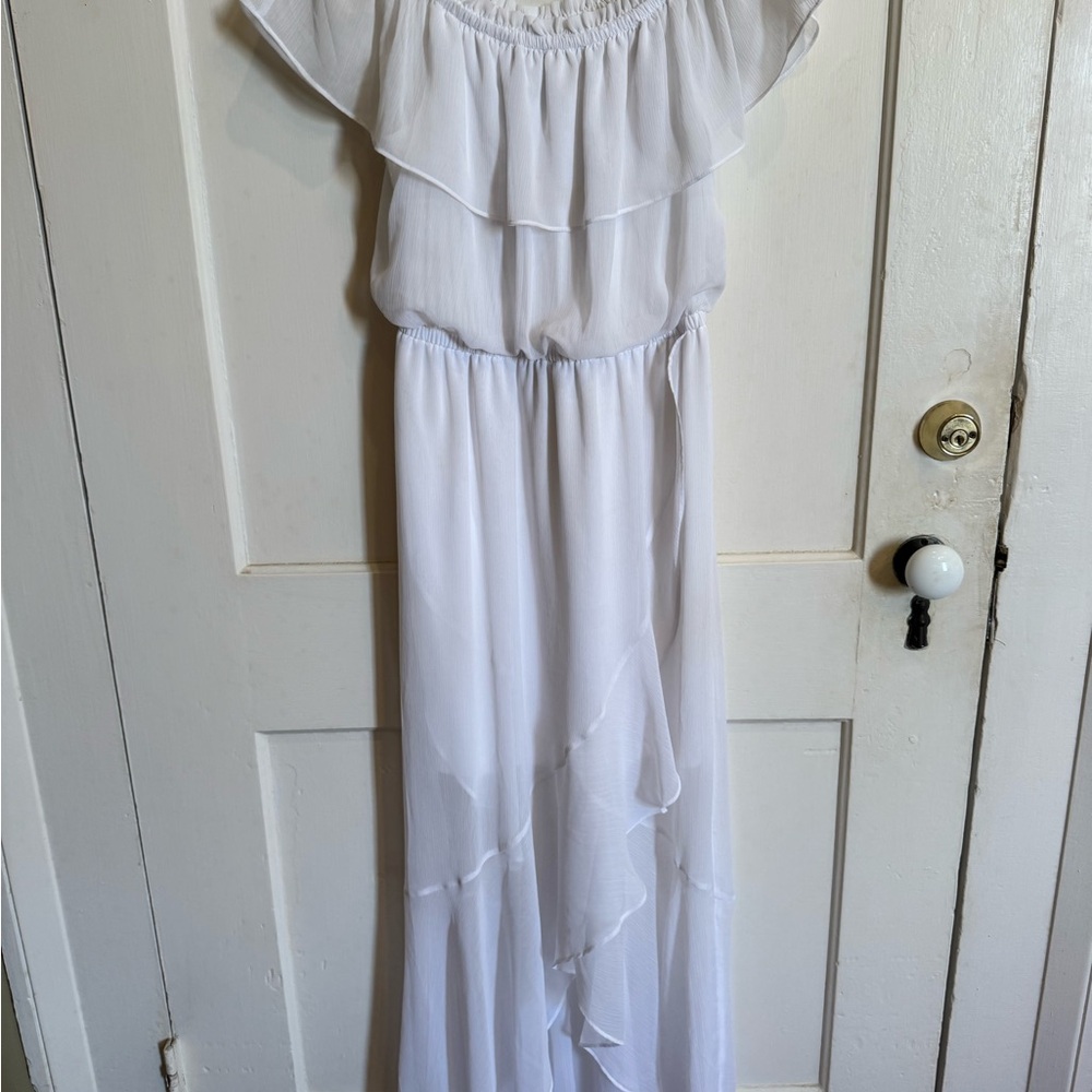Express White Ruffle Dress